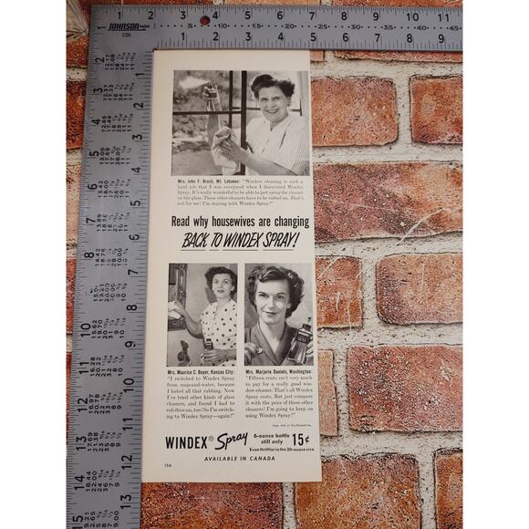 1950 Windex Read Why Happy Housewives Are Switching Back to Windex Vtg Print Ad - Picture 5 of 7